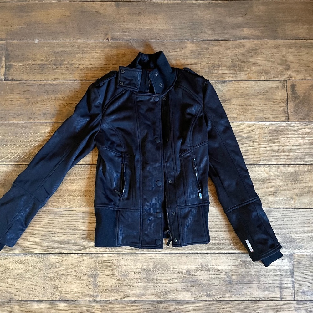 Zella motorcycle jacket Medium zipper snaps like new